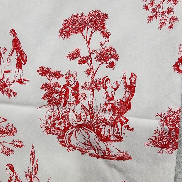 Vintage Kathy Ireland Pants Womens 19 Red Oriental Toile Straight Leg Crop Capri - Picture 3 of 14